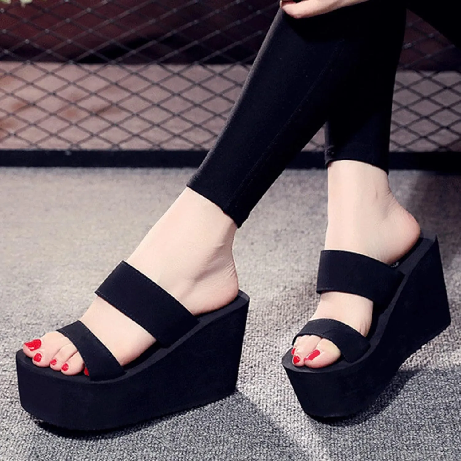 Breathable Open Toe Sandals for Women Summer Platform Comfortable Low Wedges Slides Banquet Sandals for Women