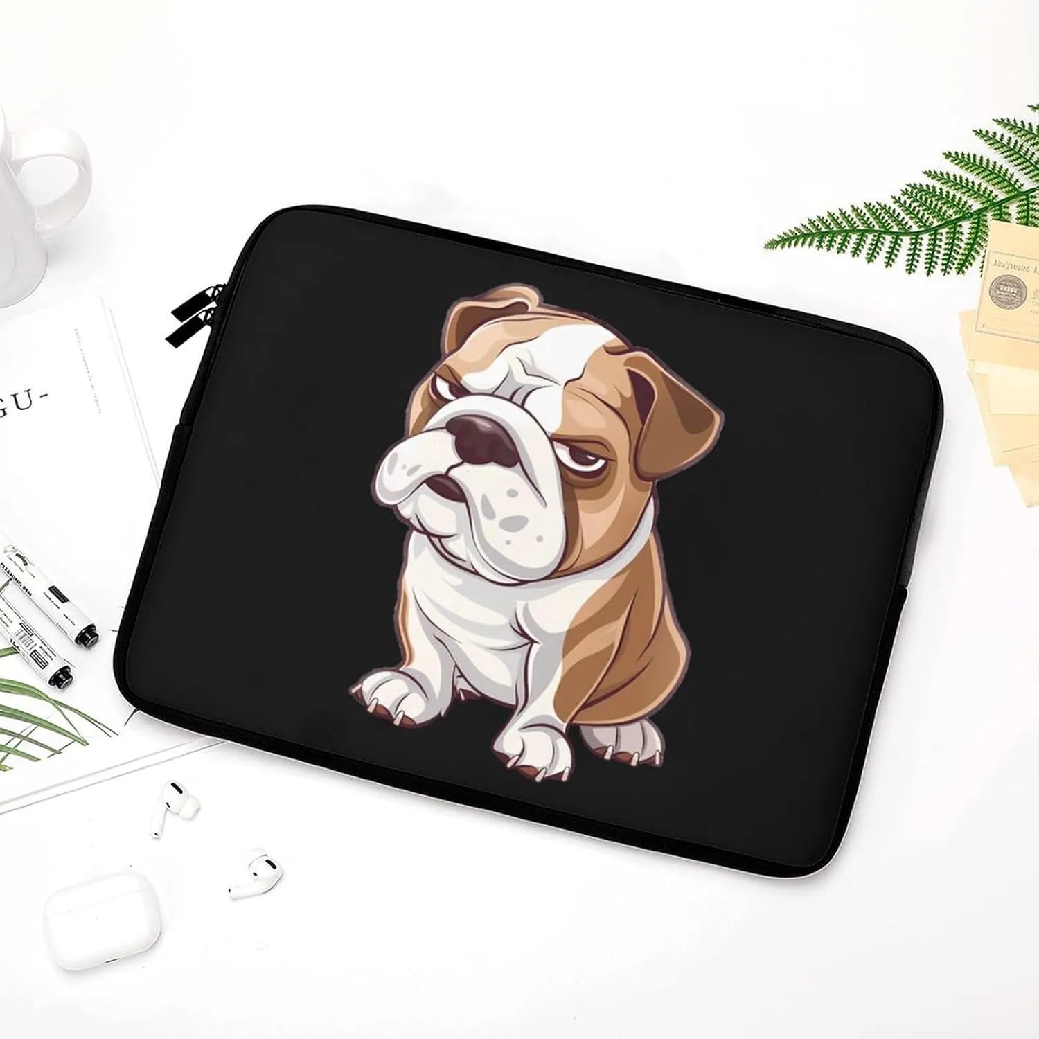 Bull Dog Fuck You Personalized Laptop Bag Business Casual Laptop Cases Slim Computer Bag Briefcase