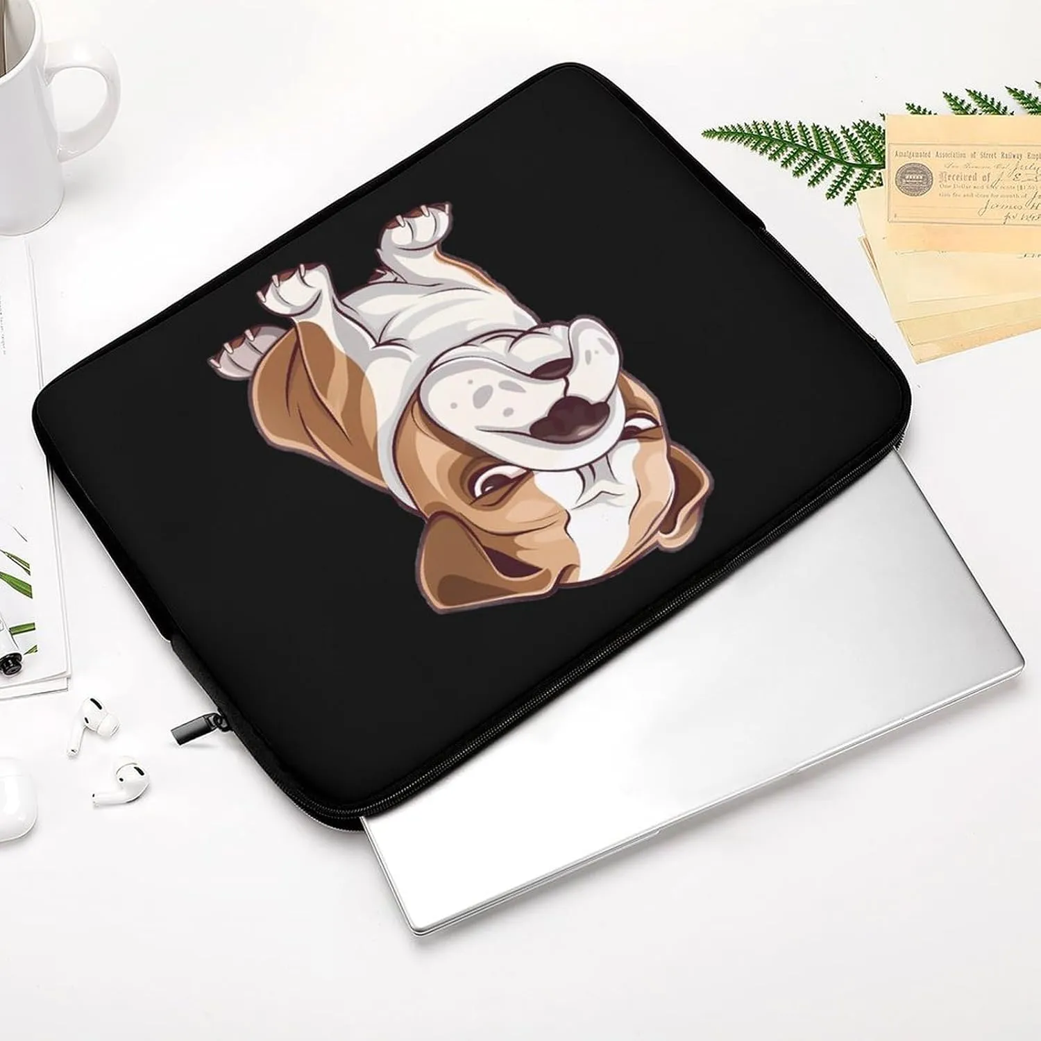 Bull Dog Fuck You Personalized Laptop Bag Business Casual Laptop Cases Slim Computer Bag Briefcase