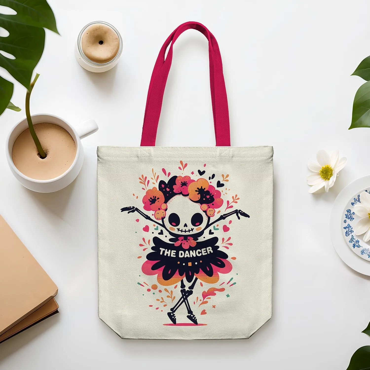 Canvas Tote Bag for Women, Tote Bag with Zipper Inner Pocket, Zippered Canvas Bag for Shopping Work Grocery Everyday