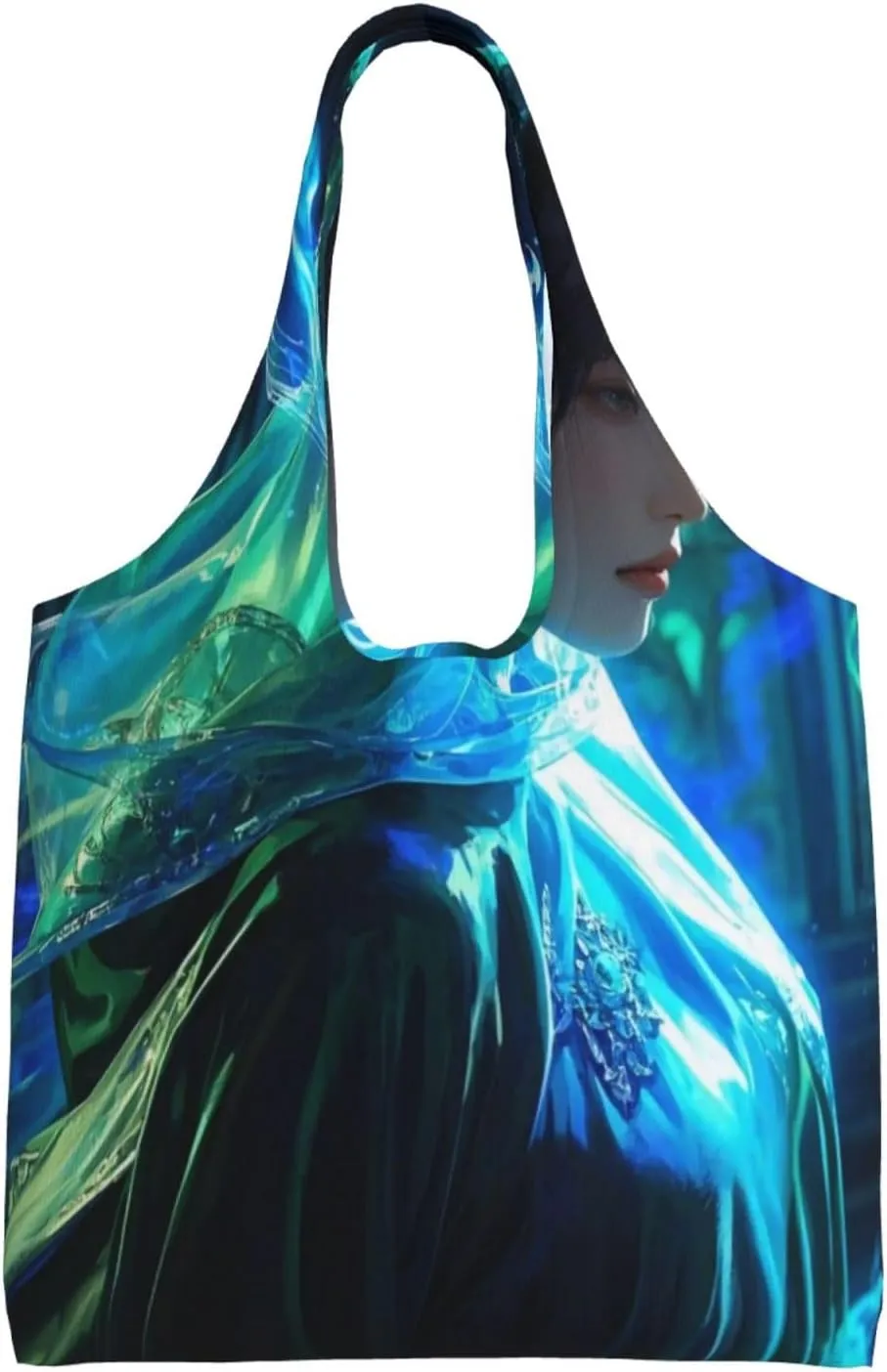 Canvas Tote Bag, Washable Cute Reusable Shoulder Hand Purse bags for Women Shopping Gifts Beach(Midnight Veil Print)