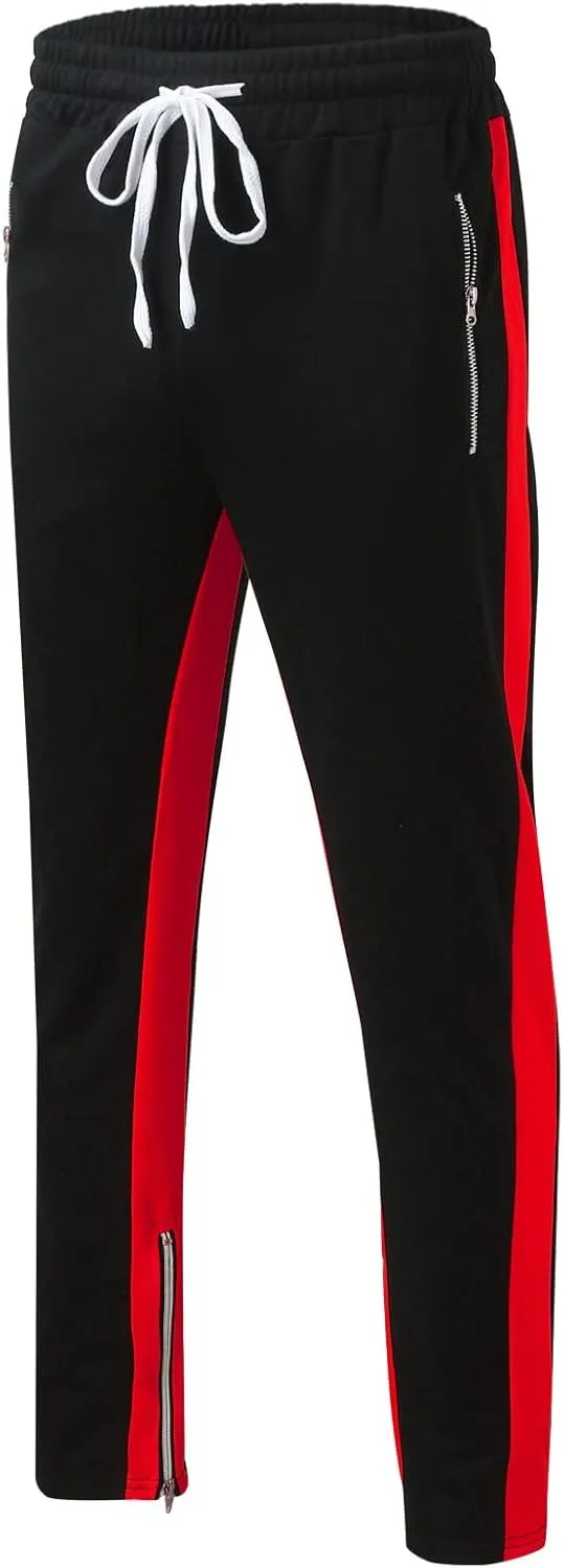 Cargo Pants for Men Big and Tall, Gym Athletic Running Track 5 Pocket Winter Sweat Pants Athletic Pants for Men Cargo