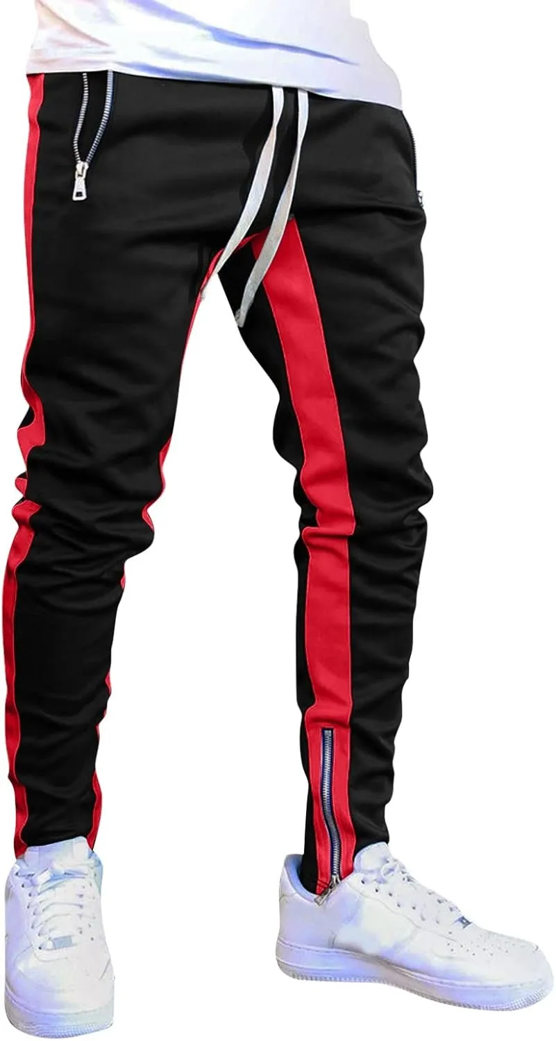 Cargo Pants for Men Big and Tall, Gym Athletic Running Track 5 Pocket Winter Sweat Pants Athletic Pants for Men Cargo