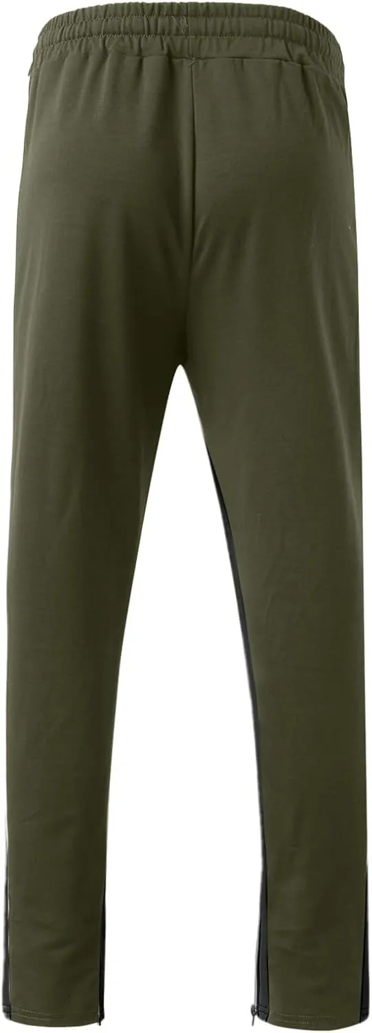 Cargo Pants for Men Big and Tall, Gym Athletic Running Track 5 Pocket Winter Sweat Pants Athletic Pants for Men Cargo