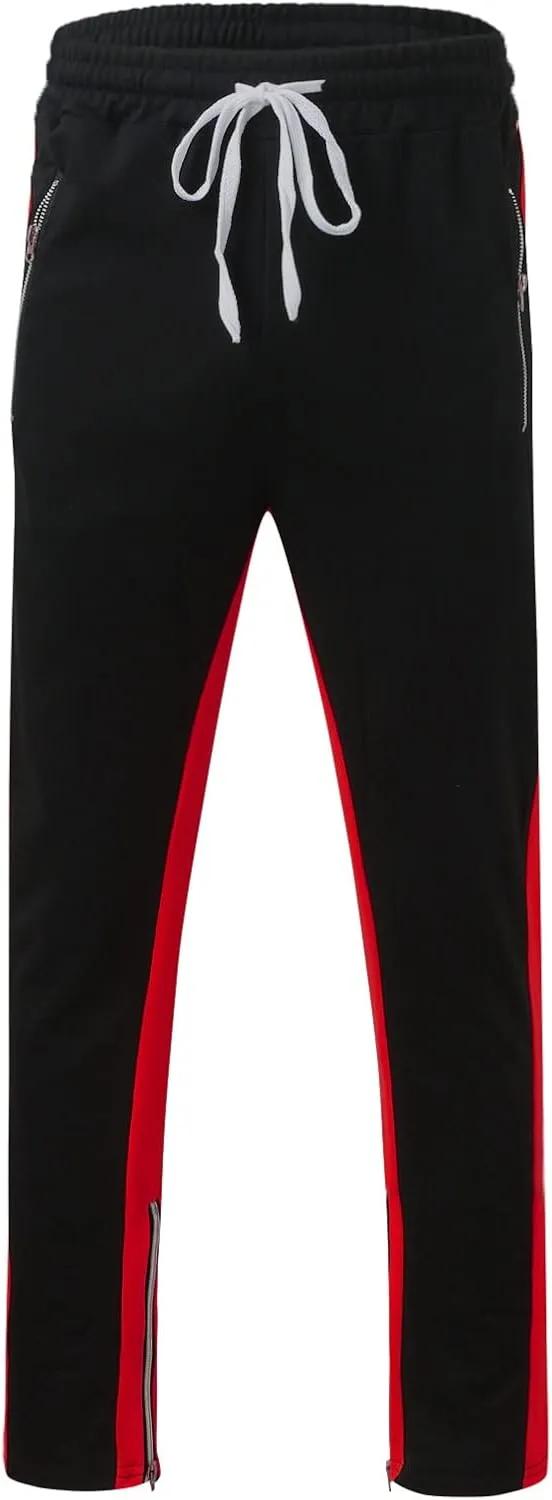Cargo Pants for Men Big and Tall, Gym Athletic Running Track 5 Pocket Winter Sweat Pants Athletic Pants for Men Cargo