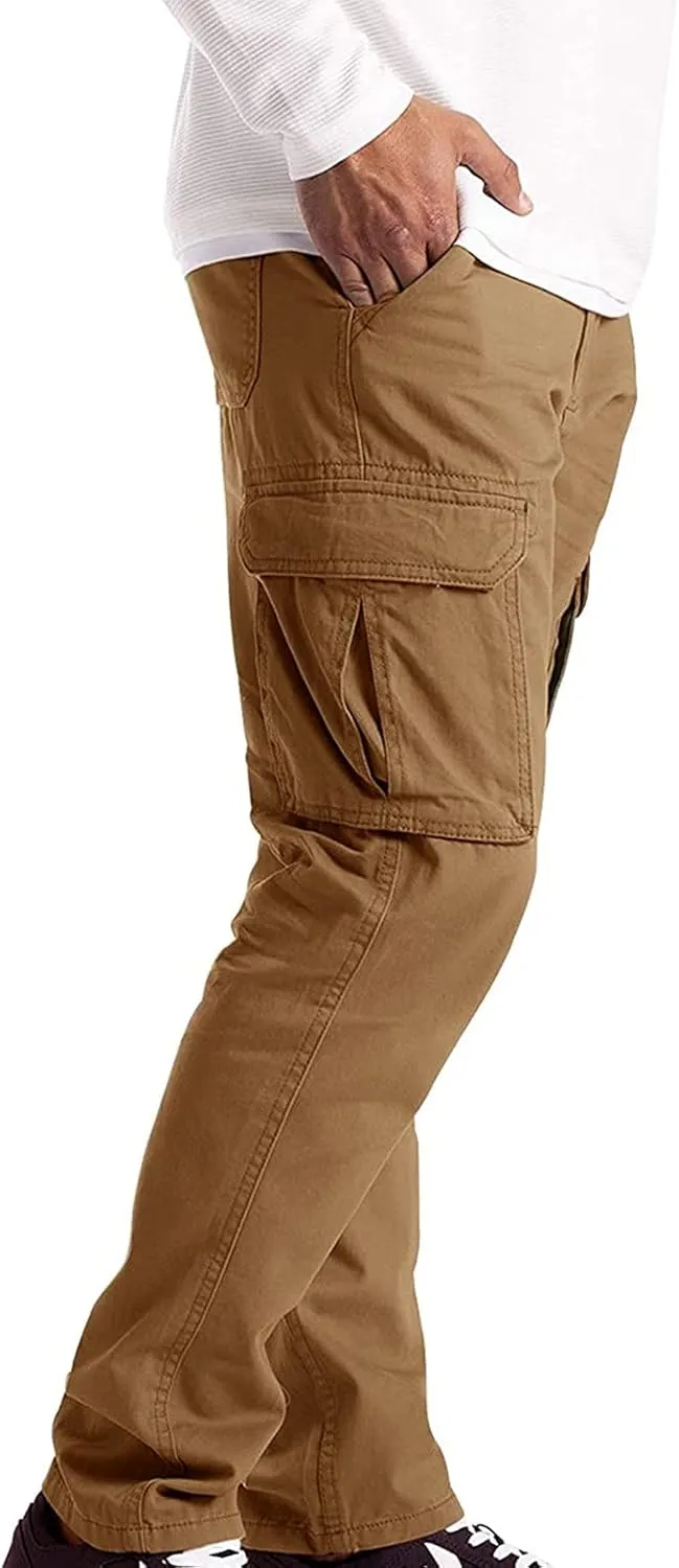 Cargo Pants for Men Big and Tall Men's Heavyweight Fleece Cargo Sweatpants Men's Jogger Pants Drawstring Gym Running