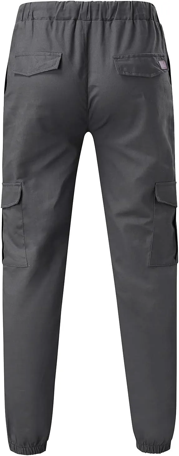 Cargo Pants for Men Big and Tall Men's Heavyweight Fleece Cargo Sweatpants Stretch Elastic Waist Jogger Sports Pants