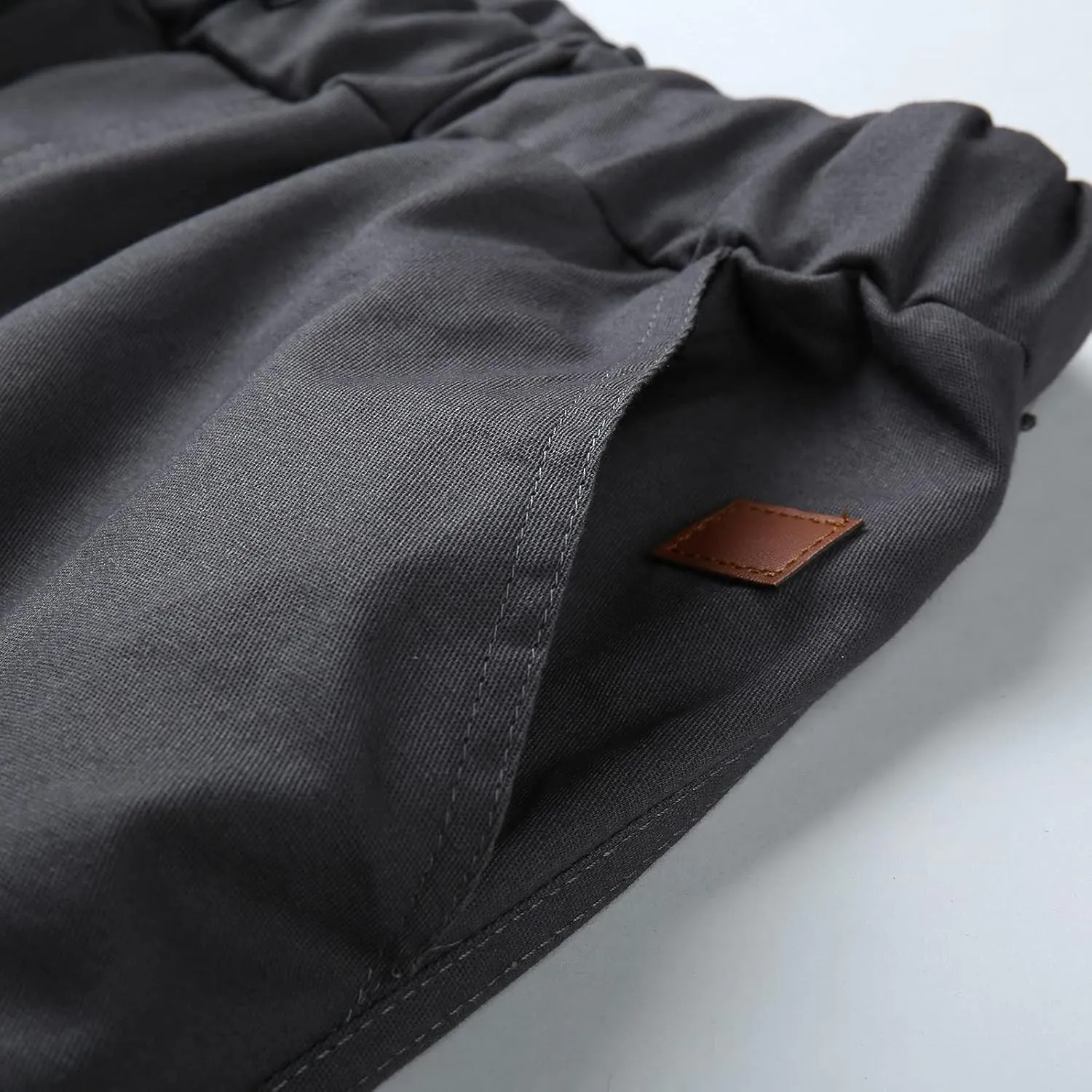 Cargo Pants for Men Big and Tall Men's Heavyweight Fleece Cargo Sweatpants Stretch Elastic Waist Jogger Sports Pants