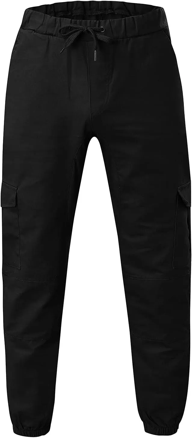 Cargo Pants for Men Relaxed Fit Multi-Pocket Cargo Pants Drawstring Sports Trousers Stretch Elastic Waist Gym Running