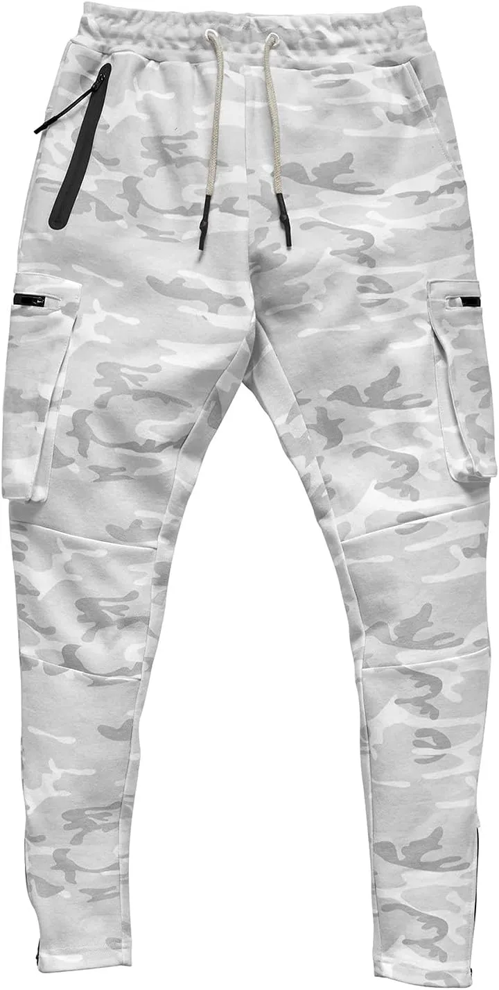 Cargo Pants for Men Relaxed Fit Pants Joggers for Men with Pockets Open Bottom Drawstring Men's Outdoor Work Military