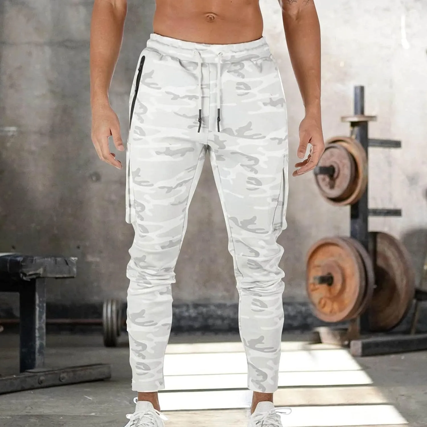 Cargo Pants for Men Relaxed Fit Pants Joggers for Men with Pockets Open Bottom Drawstring Men's Outdoor Work Military