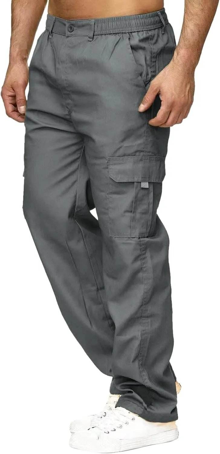 Cargo Pants for Men Relaxed Fit Pants Loose Fit Men's Classic-Fit Expandable-Waist Flat-Front Pant Mens Joggers with