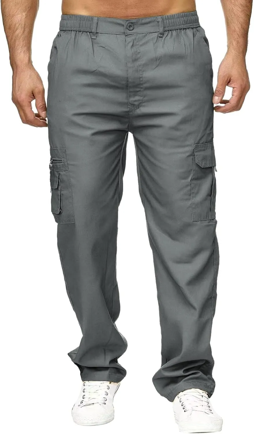 Cargo Pants for Men Relaxed Fit Pants Loose Fit Men's Classic-Fit Expandable-Waist Flat-Front Pant Mens Joggers with