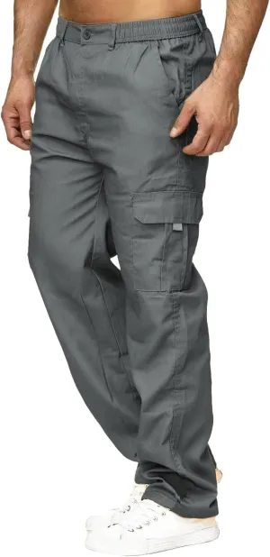 Cargo Pants for Men Relaxed Fit Pants Loose Fit Men's Classic-Fit Expandable-Waist Flat-Front Pant Mens Joggers with