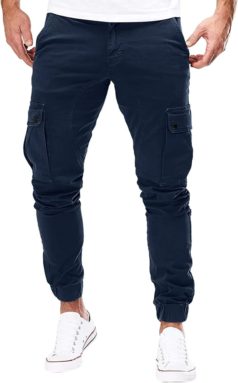 Cargo Pants for Men Relaxed Fit Running Casual Athletic Pants with Pockets Sweatpants Fashion Men's Sport Color Pants