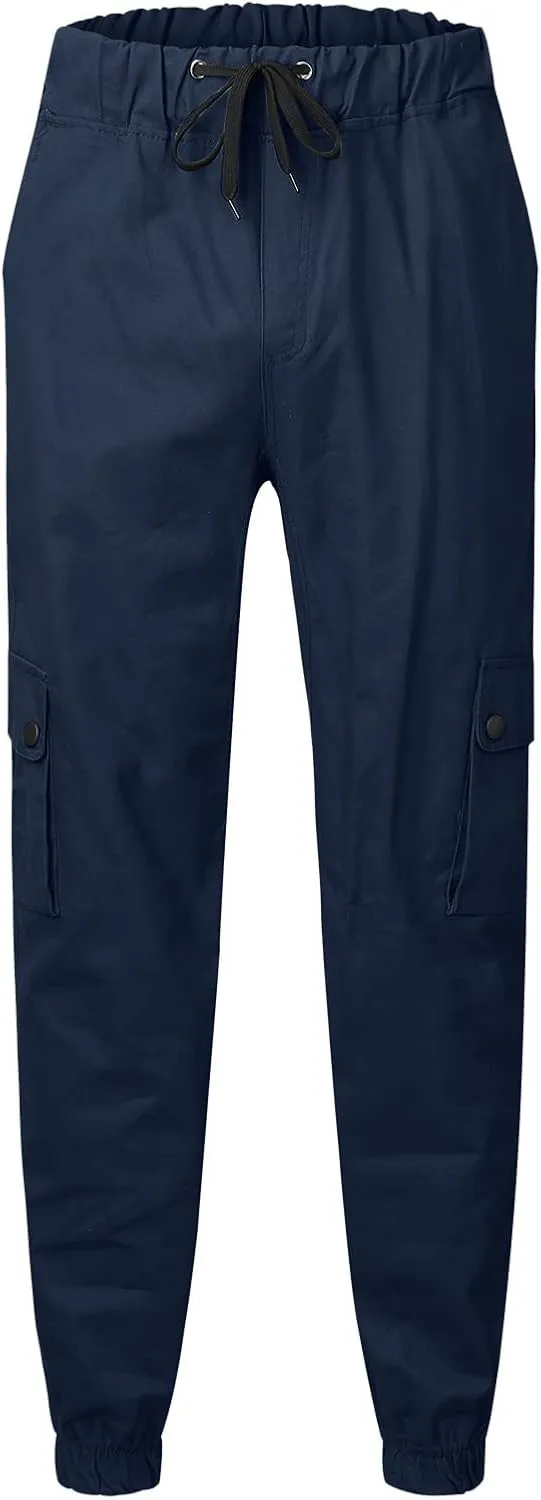 Cargo Pants for Men Relaxed Fit Running Casual Athletic Pants with Pockets Sweatpants Fashion Men's Sport Color Pants