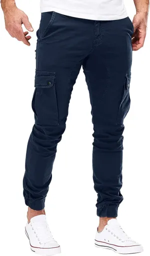 Cargo Pants for Men Relaxed Fit Running Casual Athletic Pants with Pockets Sweatpants Fashion Men's Sport Color Pants