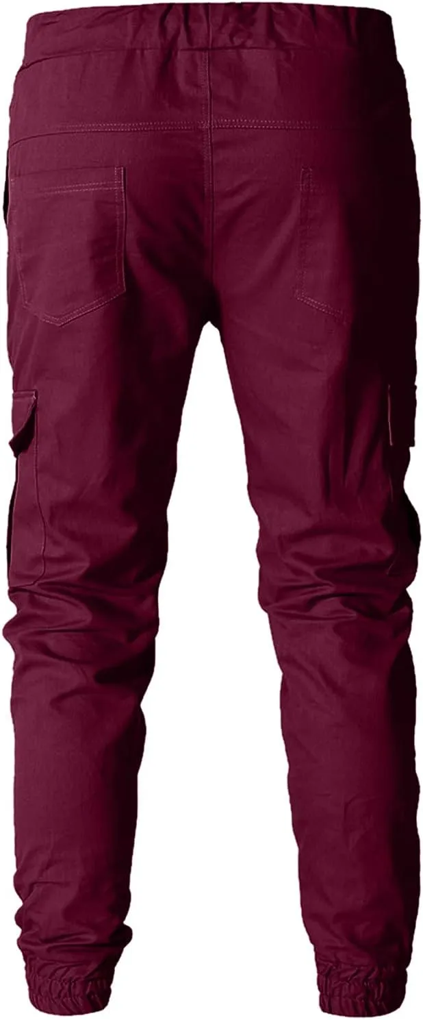 Cargo Pants for Men Relaxed Fit Stretch Elastic Waist Hiking Pants Sport Pants Jogger Sweatpants Men's Pants Straight