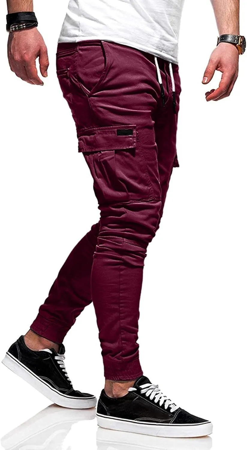 Cargo Pants for Men Relaxed Fit Stretch Elastic Waist Hiking Pants Sport Pants Jogger Sweatpants Men's Pants Straight