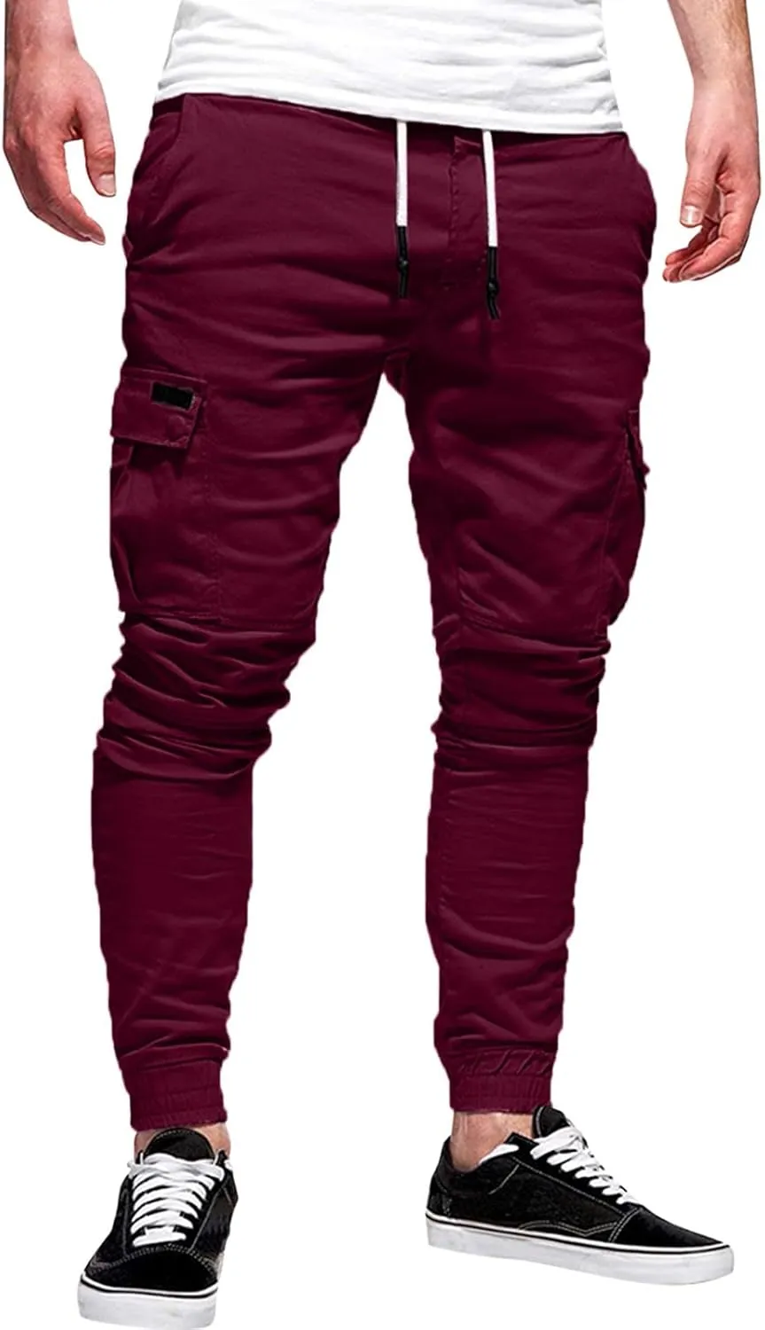 Cargo Pants for Men Relaxed Fit Stretch Elastic Waist Hiking Pants Sport Pants Jogger Sweatpants Men's Pants Straight