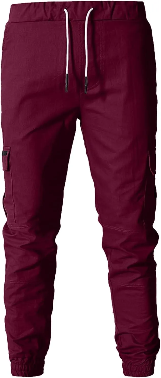Cargo Pants for Men Relaxed Fit Stretch Elastic Waist Hiking Pants Sport Pants Jogger Sweatpants Men's Pants Straight