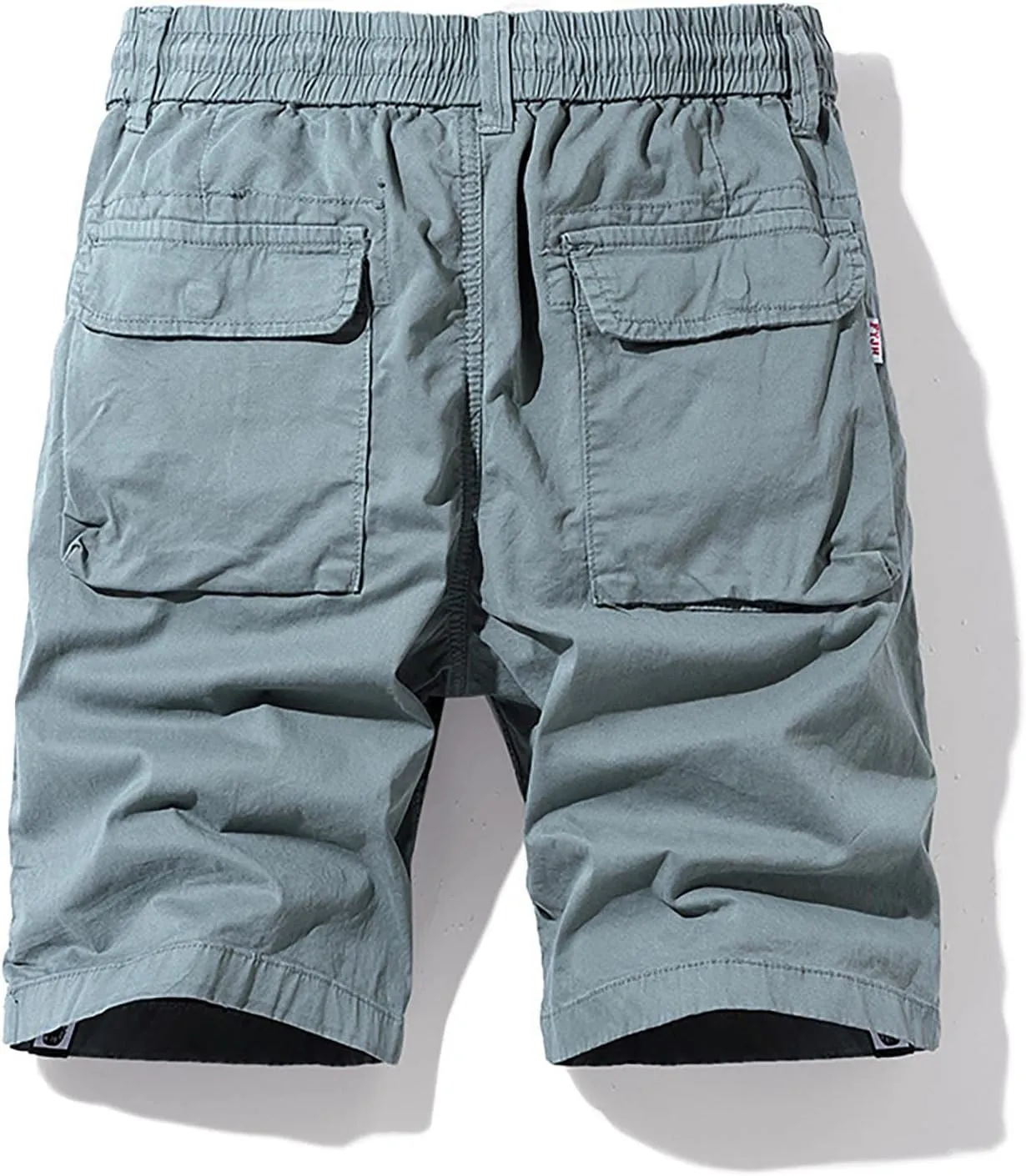 Cargo Shorts for Men Relaxed Fit Drawstring Elastic Waist Multi Pockets Tooling Shorts Classic-Fit Utility Shorts