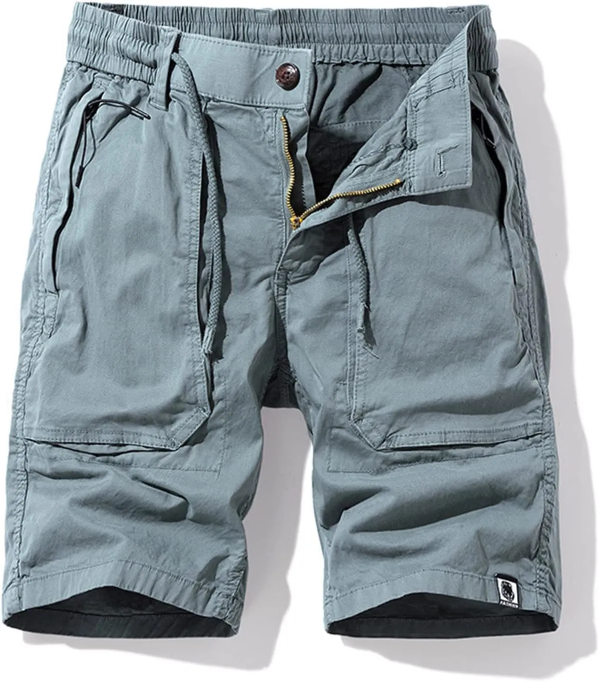 Cargo Shorts for Men Relaxed Fit Drawstring Elastic Waist Multi Pockets Tooling Shorts Classic-Fit Utility Shorts