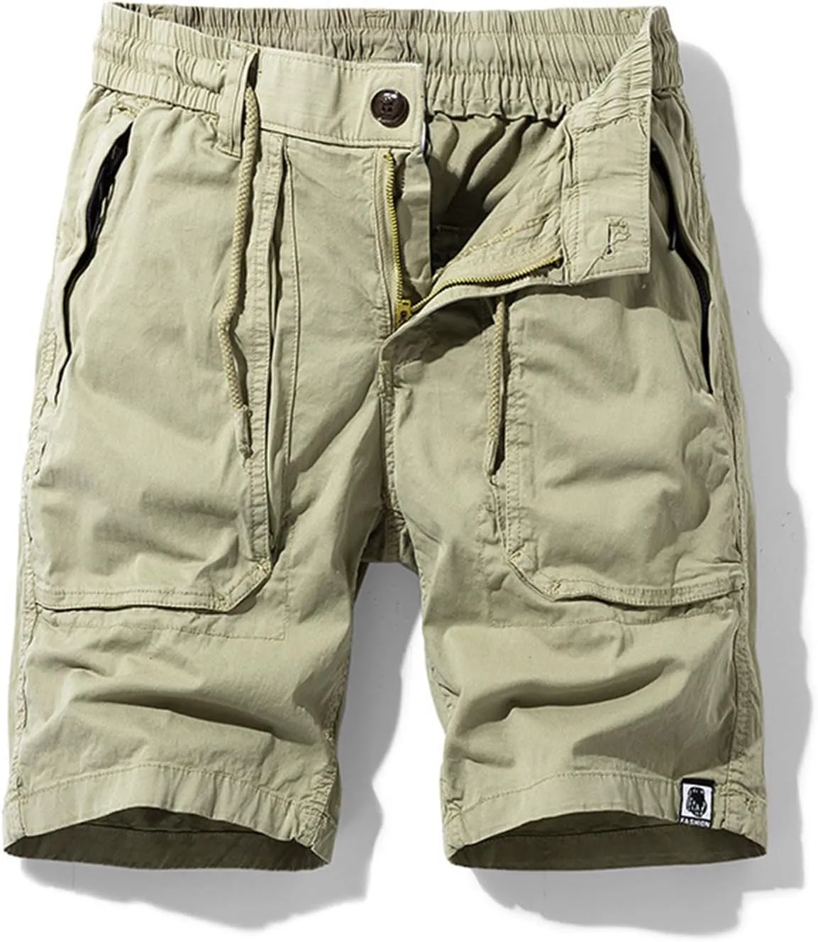 Cargo Shorts for Men Relaxed Fit Drawstring Elastic Waist Multi Pockets Tooling Shorts Classic-Fit Utility Shorts