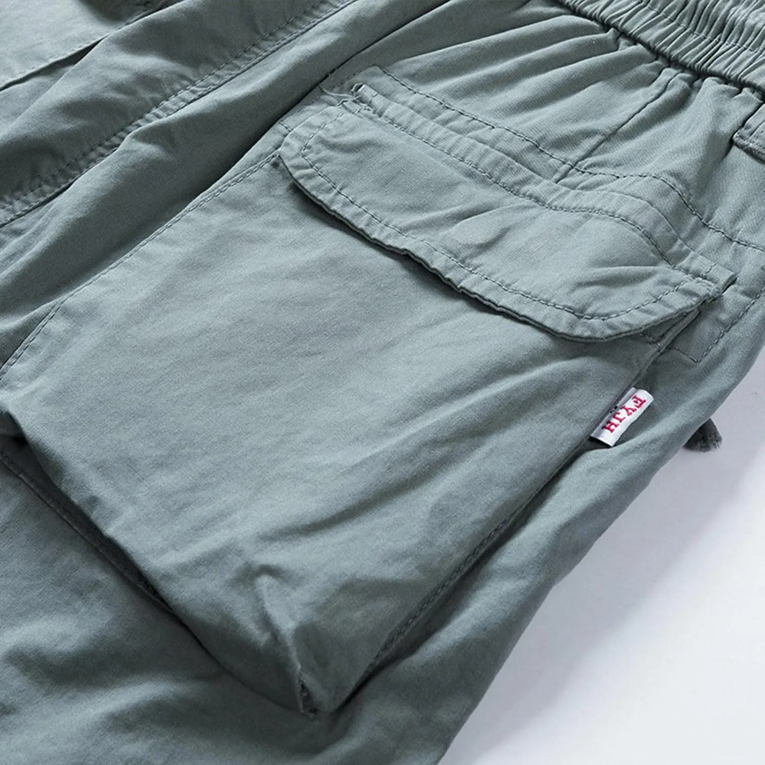 Cargo Shorts for Men Relaxed Fit Drawstring Elastic Waist Multi Pockets Tooling Shorts Classic-Fit Utility Shorts