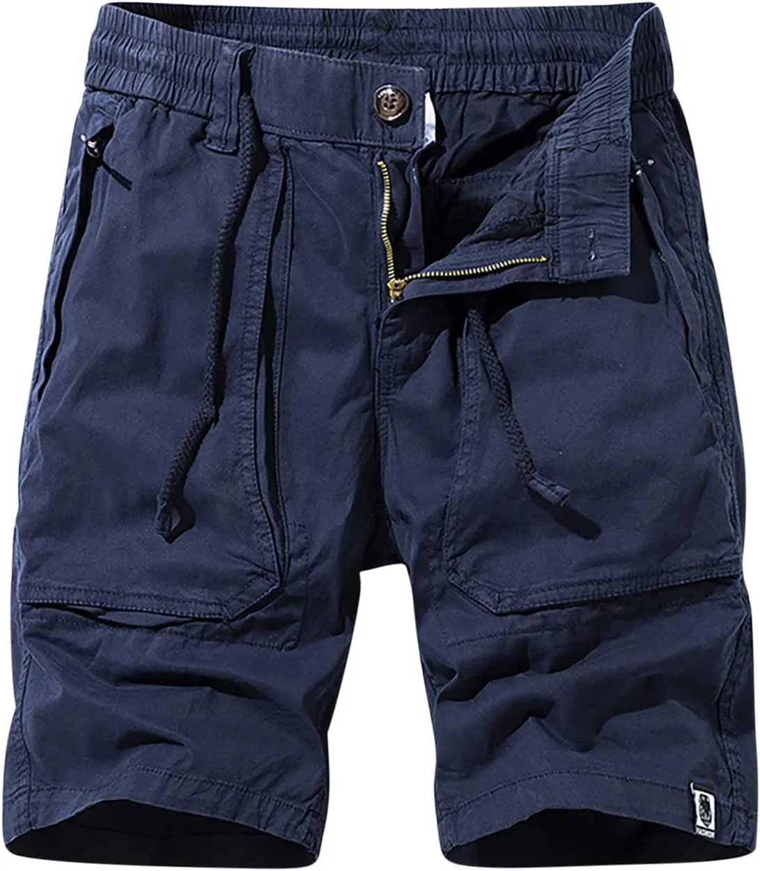 Cargo Shorts for Men Relaxed Fit Drawstring Elastic Waist Multi Pockets Tooling Shorts Classic-Fit Utility Shorts