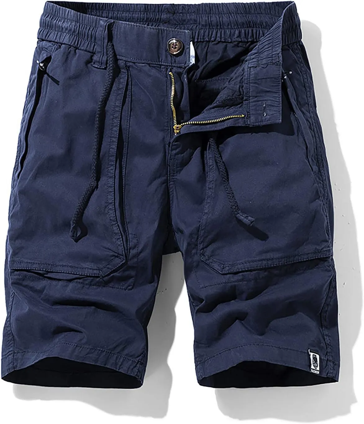 Cargo Shorts for Men Relaxed Fit Drawstring Elastic Waist Multi Pockets Tooling Shorts Classic-Fit Utility Shorts