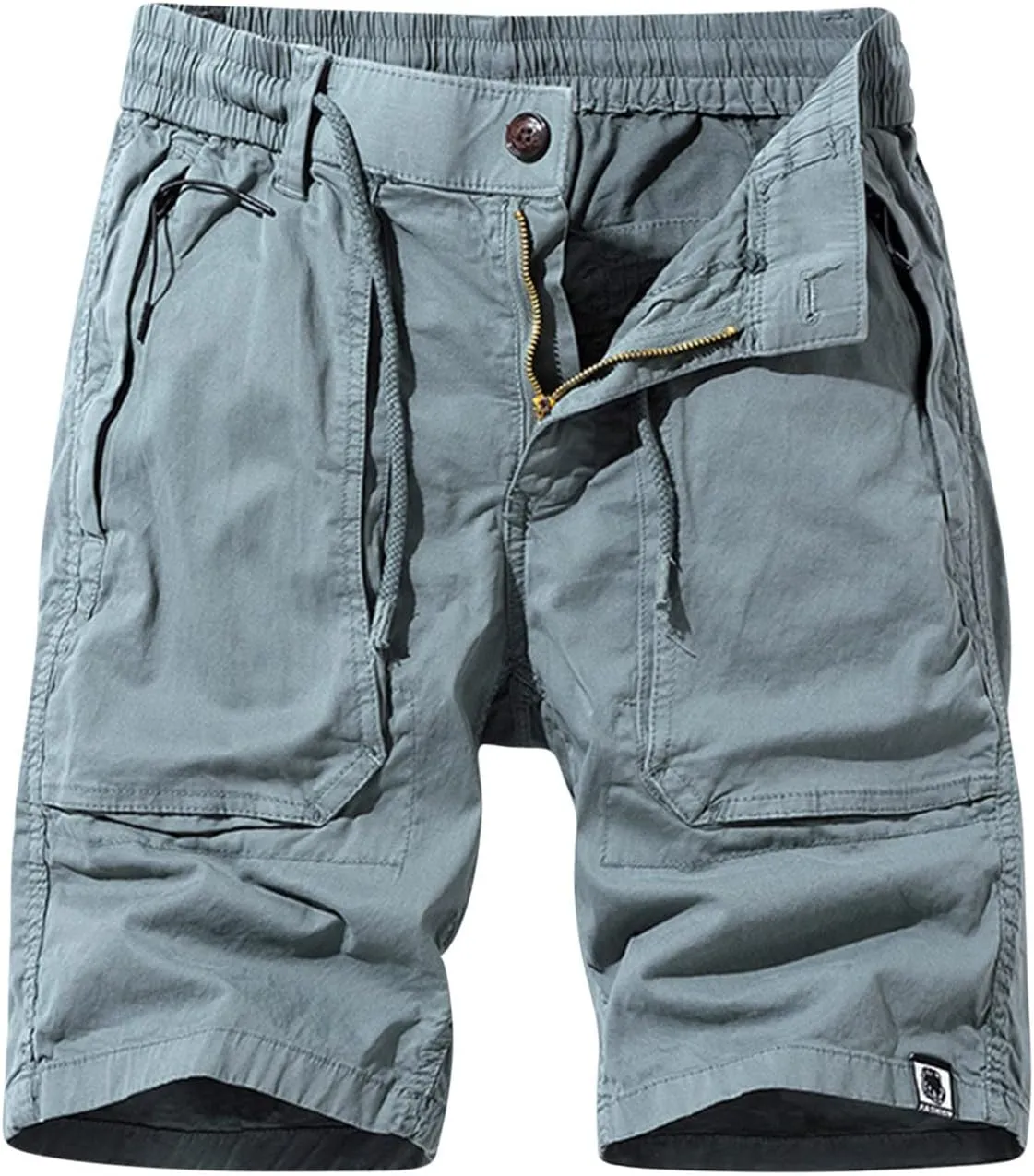Cargo Shorts for Men Relaxed Fit Drawstring Elastic Waist Multi Pockets Tooling Shorts Classic-Fit Utility Shorts