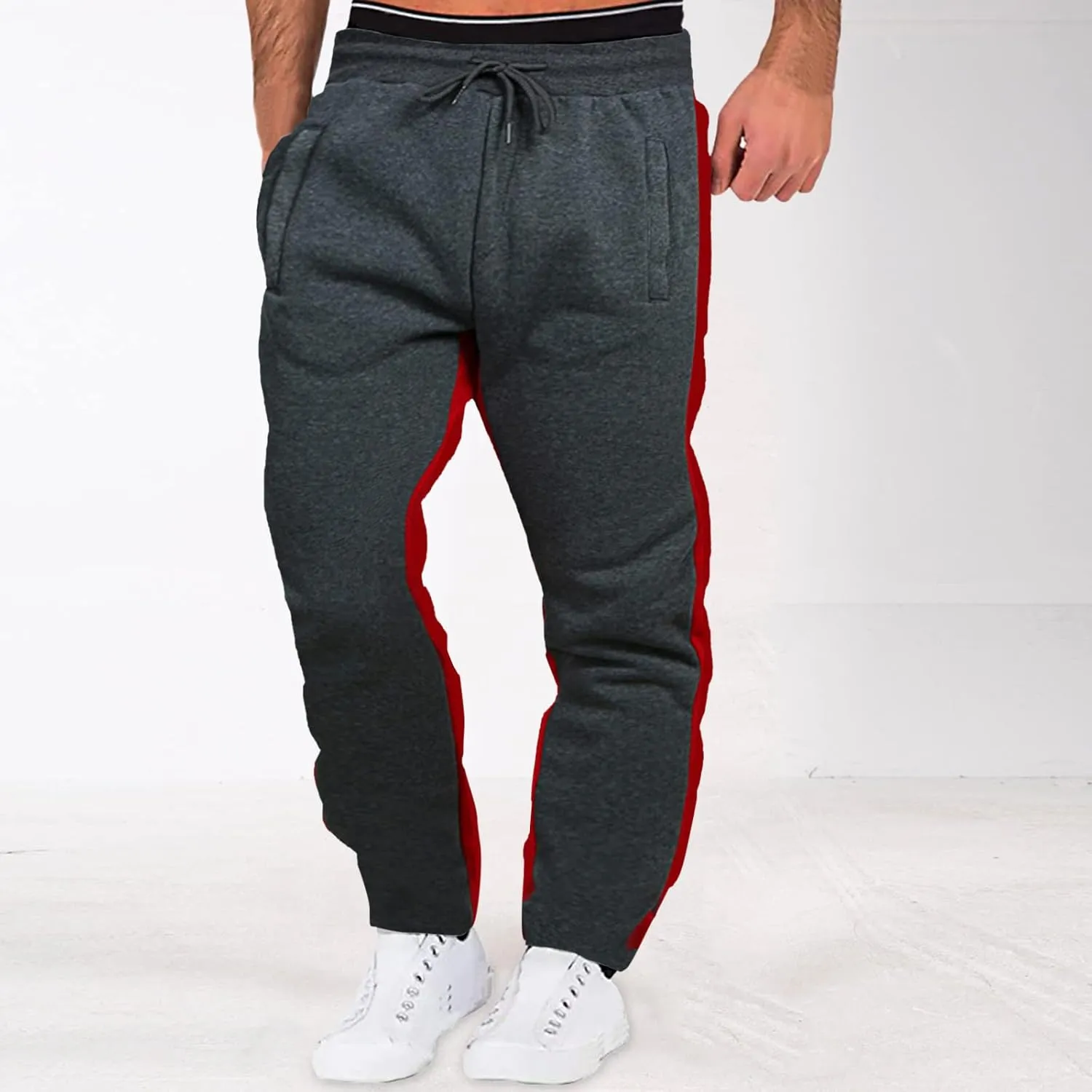 Cargo Sweatpants for Men Baggy Pants Drawstring Waist Workout Outdoor Jogger Sweatpants Men Joggers Chino Cargo Pants