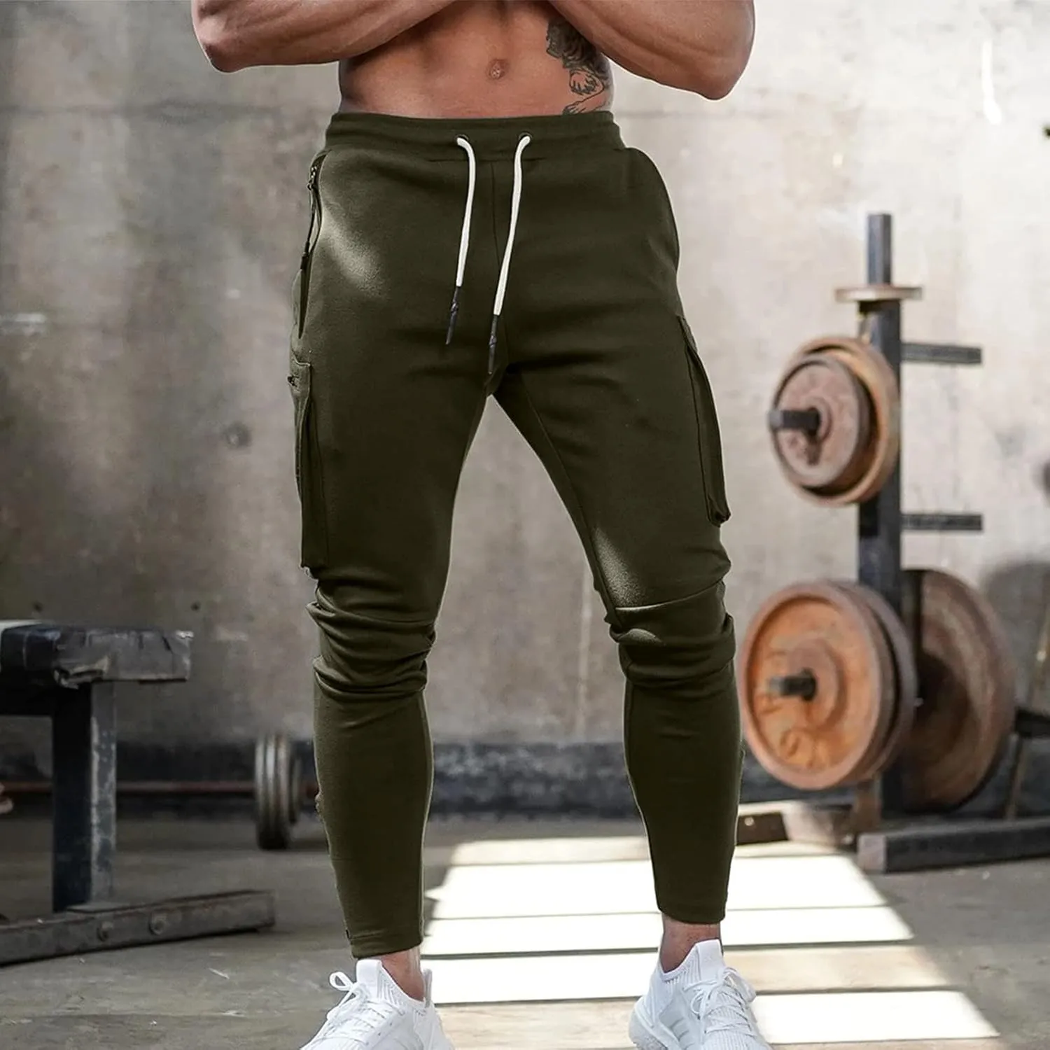 Cargo Sweatpants for Men Mens Lounge Pants Elastic Waist Jogger Sports Pants Drawstring Sports Trousers Men's Casual