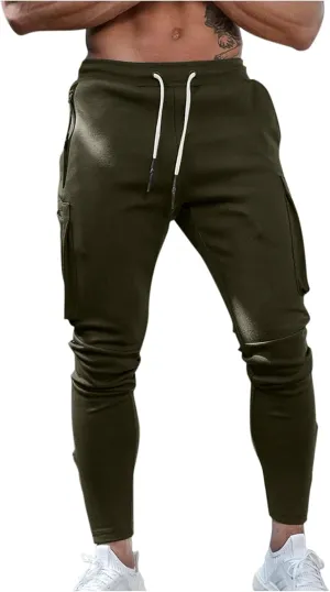 Cargo Sweatpants for Men Mens Lounge Pants Elastic Waist Jogger Sports Pants Drawstring Sports Trousers Men's Casual