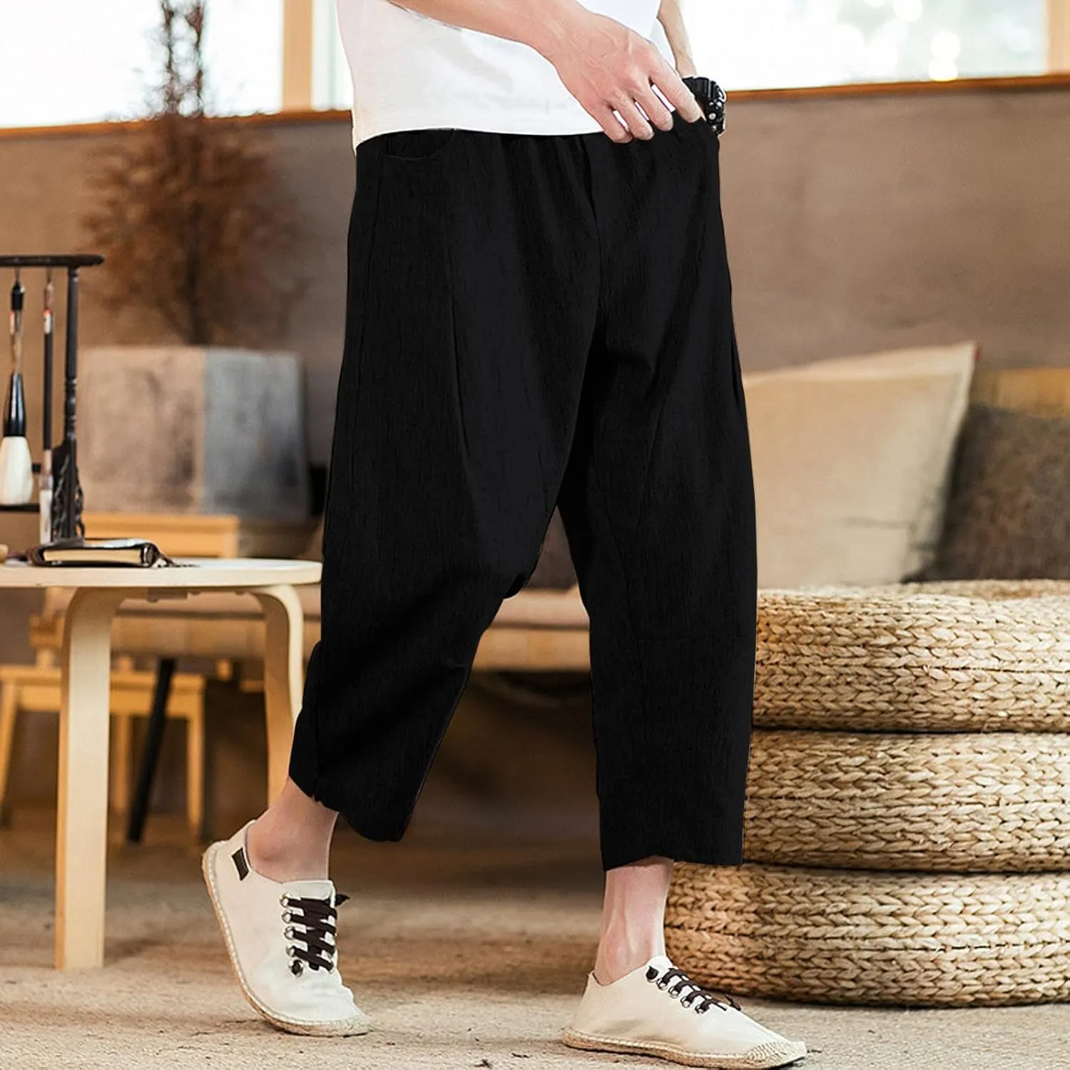 Cargo Sweatpants for Men Mens Lounge Pants Men's Cotton Multi-Pockets Work Pants Tactical Outdoor Military Army Cargo