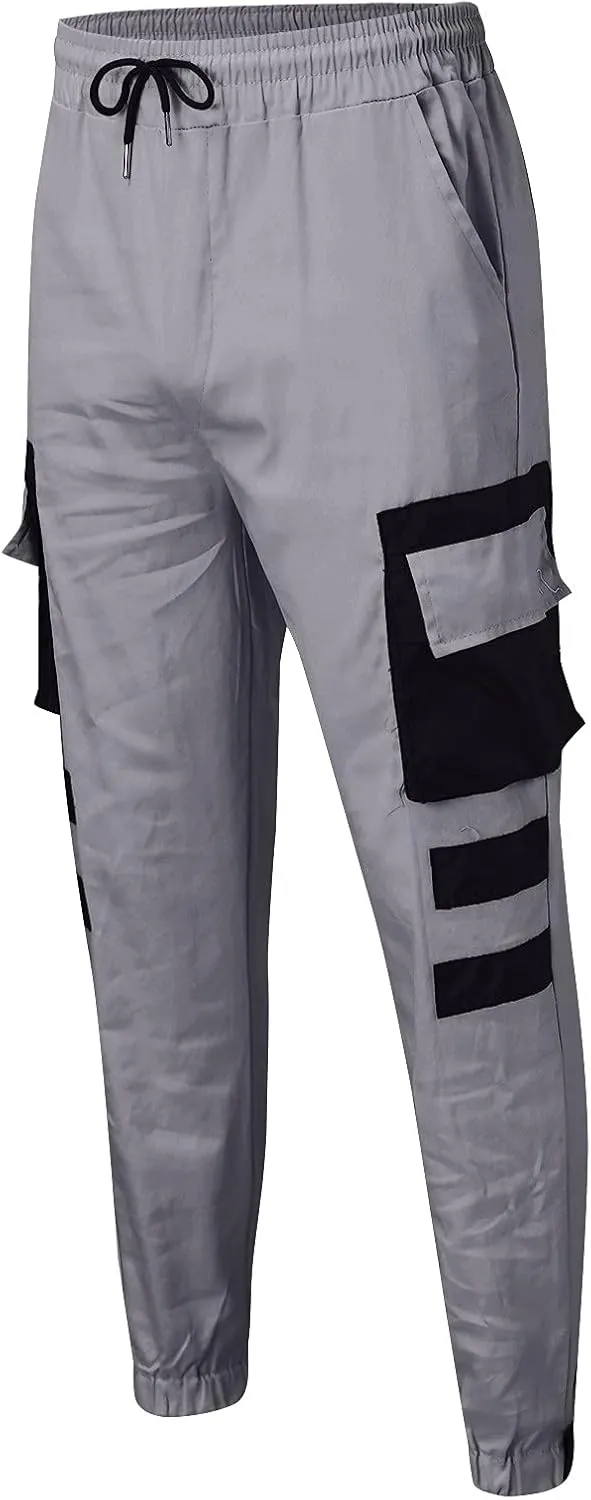 Cargo Sweatpants for Men Mens Lounge Pants Pants with Elastic Drawstring Waist Men's Jogger Pants Baggy Goth Techwear