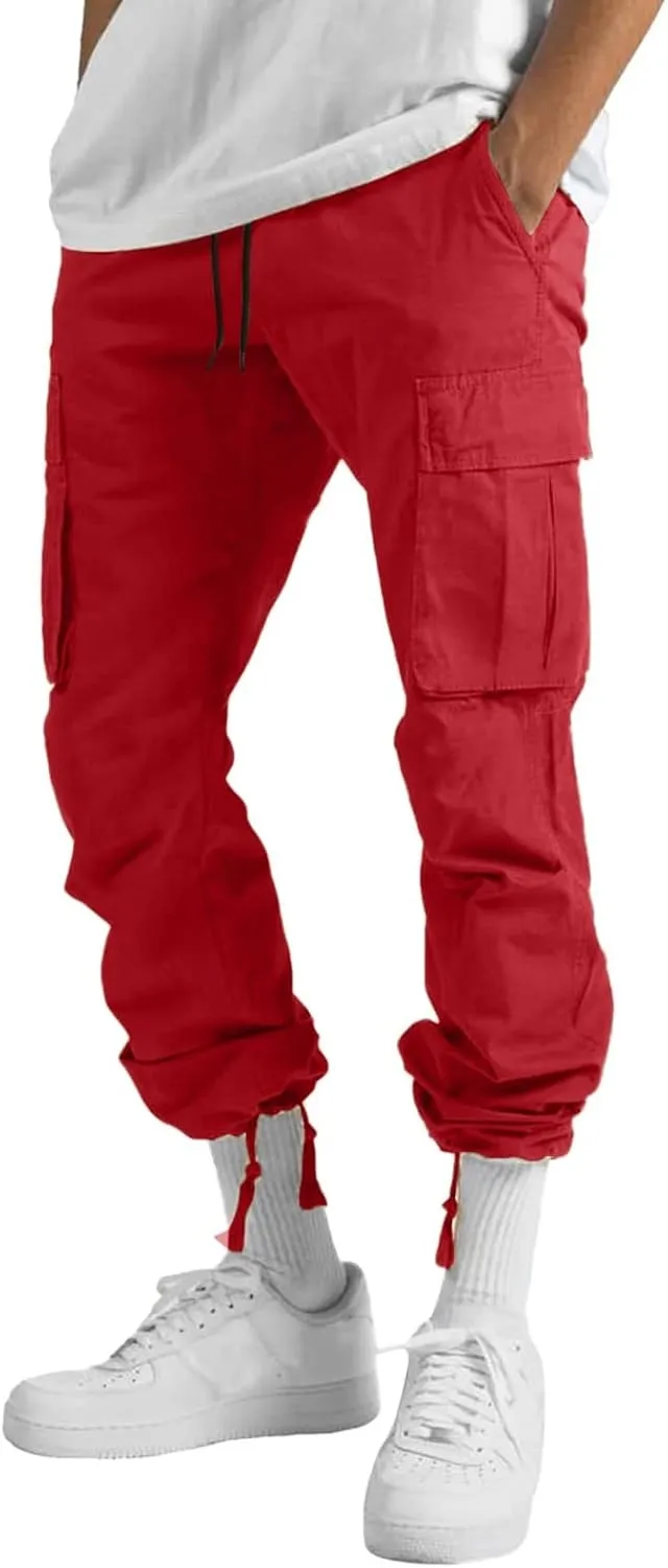 Cargo Sweatpants for Men Mens Lounge Pants with Pockets Men's Joggers Sweatpants Gym Training Workout Pants Slim Fit
