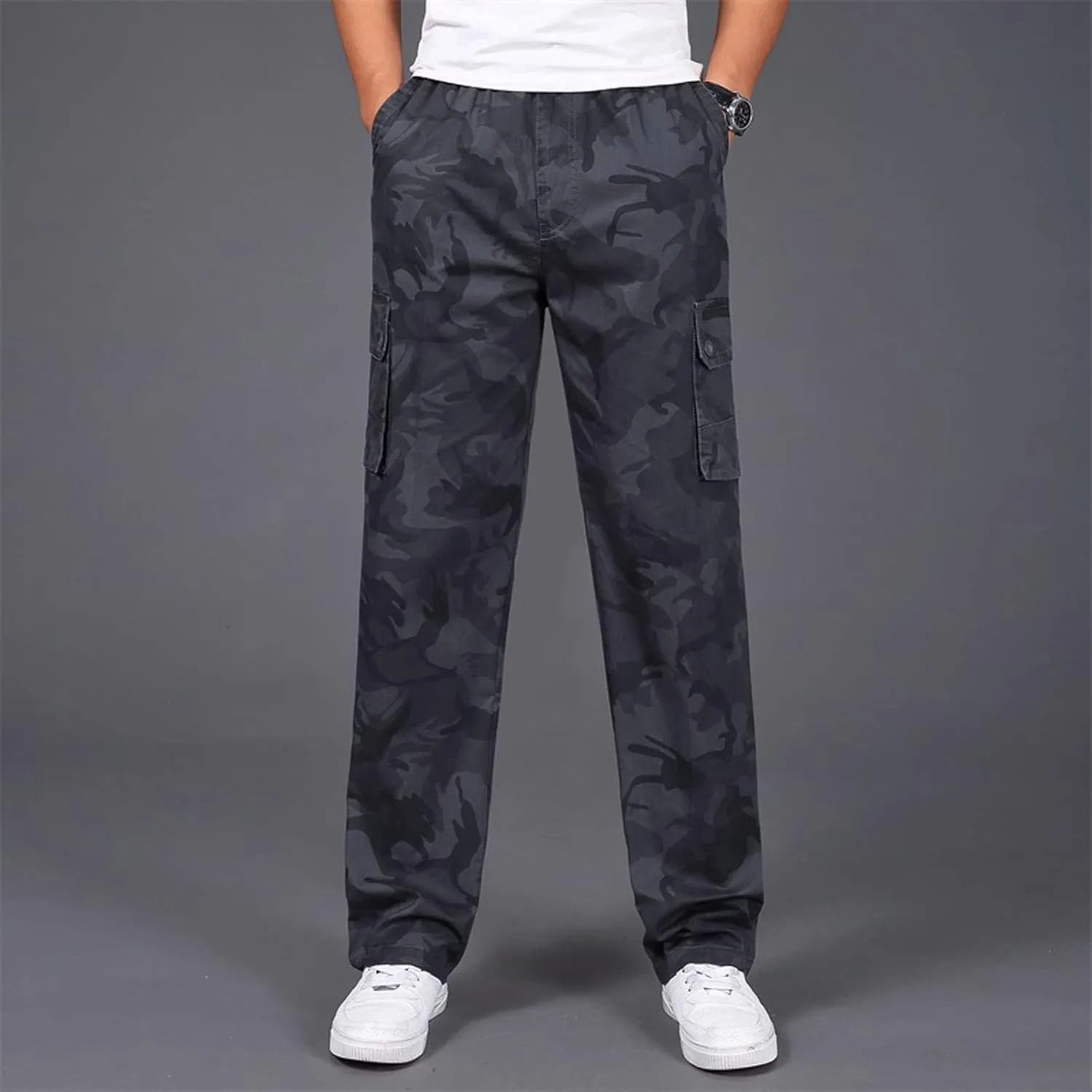 Cargo Trousers for Men Cargo Pants Men's Tech Fleece Active Athletic Casual Open Bottom Cargo Sweatpants with Pockets
