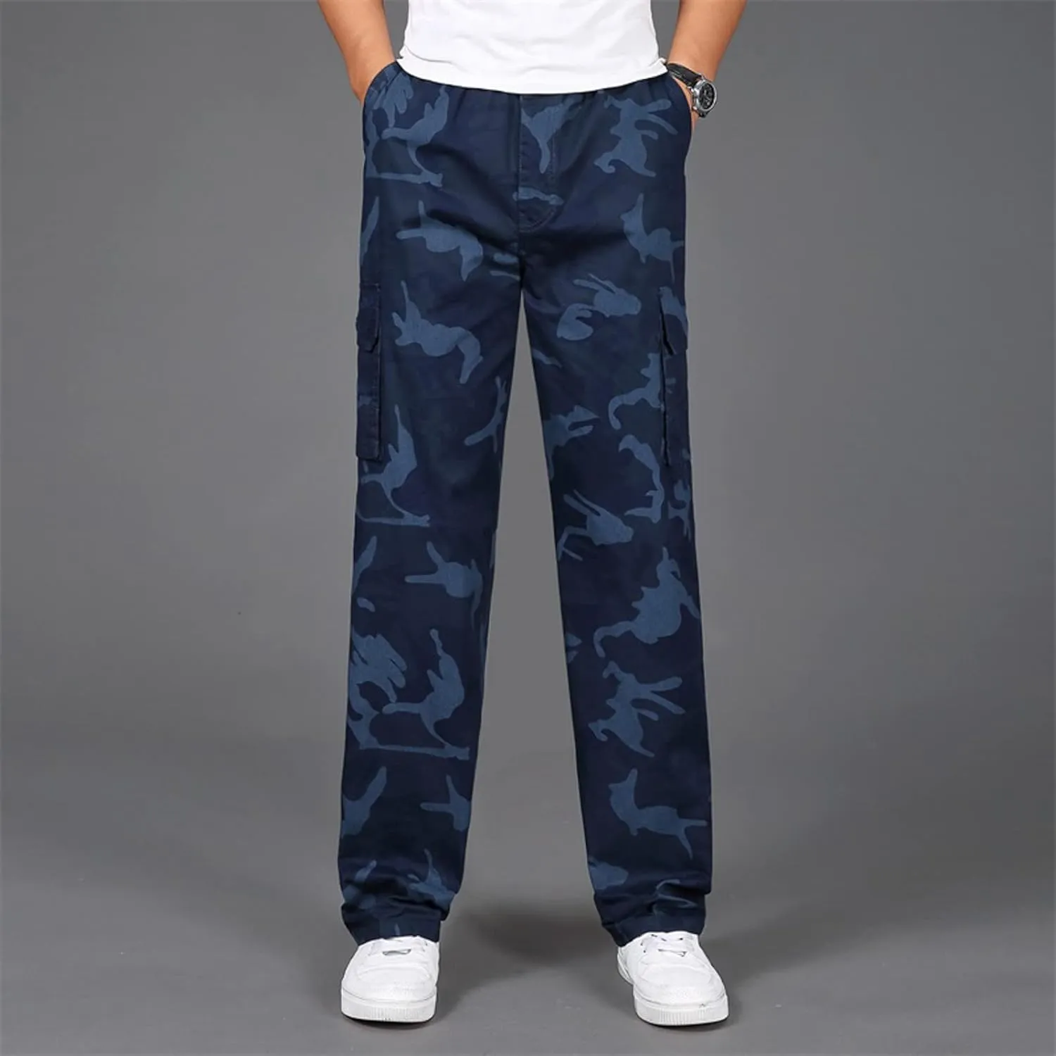 Cargo Trousers for Men Cargo Pants Men's Tech Fleece Active Athletic Casual Open Bottom Cargo Sweatpants with Pockets
