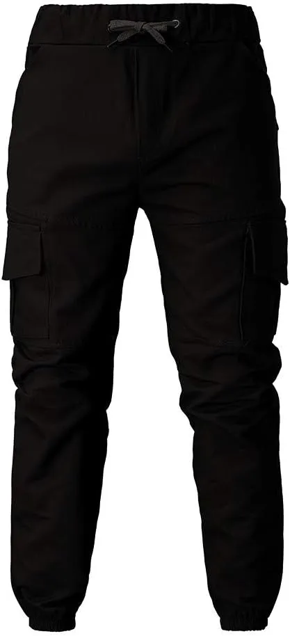 Cargo Trousers for Men Casual Jogger Sweatpants for Men Multi-Pocket Cargo Pants Drawstring Sports Trousers Stretch