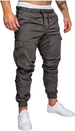 Cargo Trousers for Men Jogger Pants with Pockets Casual Mens Christmas Sports Workout Pants for Running Mens Jogger
