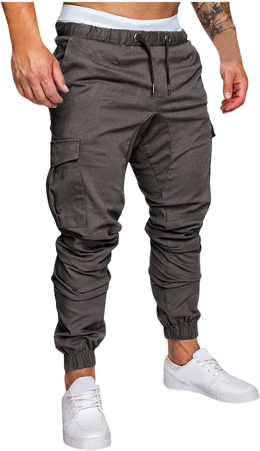 Cargo Trousers for Men Jogger Pants with Pockets Casual Mens Christmas Sports Workout Pants for Running Mens Jogger