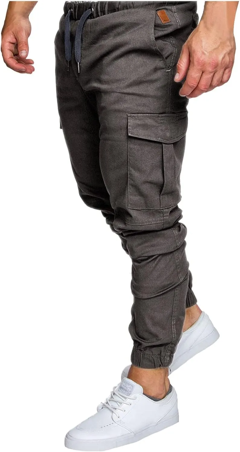 Cargo Trousers for Men Jogger Pants with Pockets Casual Mens Christmas Sports Workout Pants for Running Mens Jogger