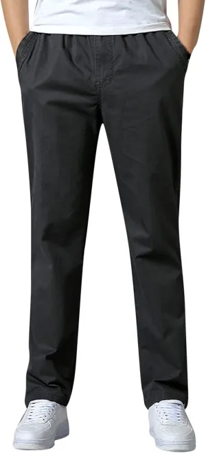 Cargo Trousers for Men Pant 2023 Men's Heavyweight Cargo Fleece Sweatpants Stretch Elastic Waist Jogger Sports Pants