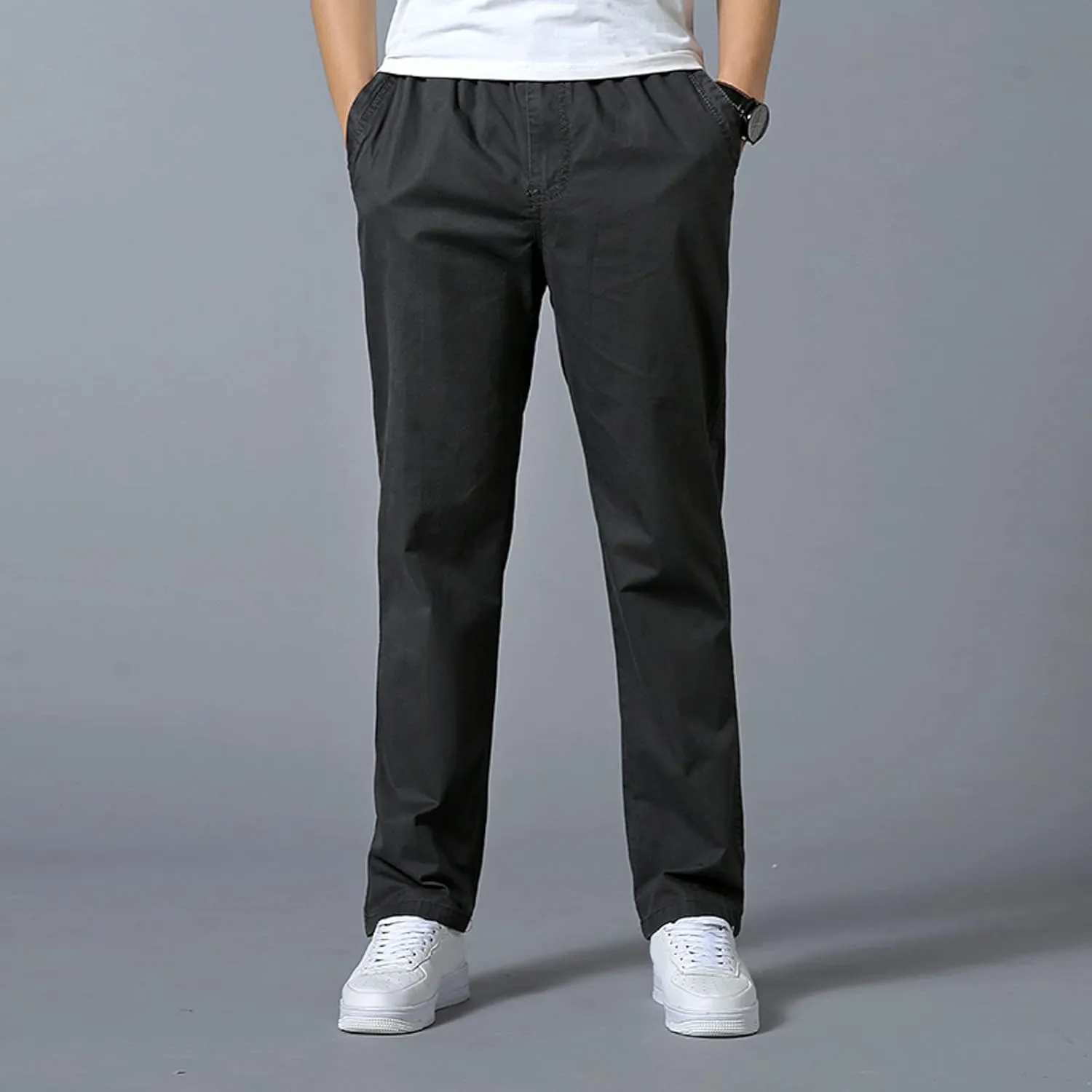 Cargo Trousers for Men Pant 2023 Men's Heavyweight Cargo Fleece Sweatpants Stretch Elastic Waist Jogger Sports Pants