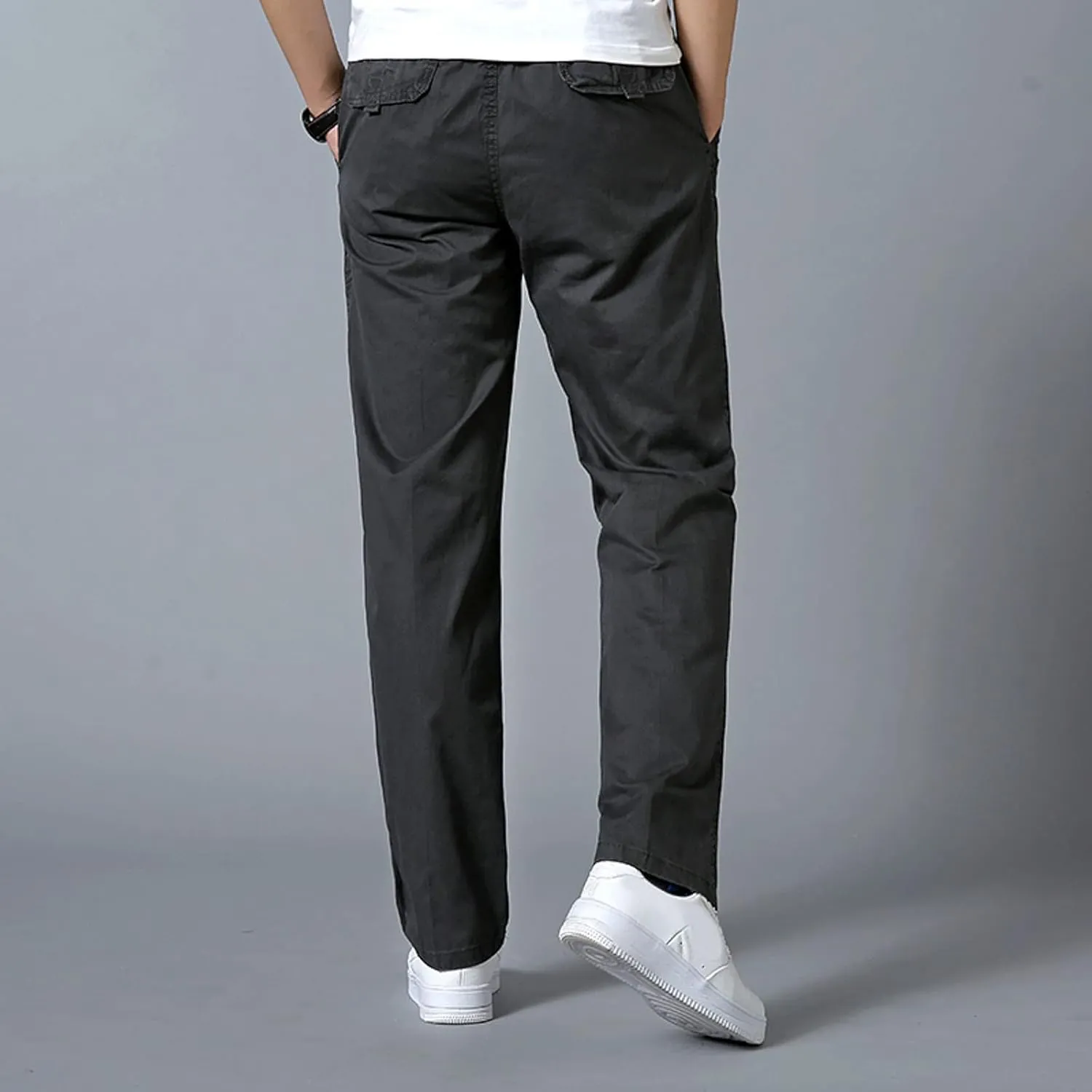 Cargo Trousers for Men Pant 2023 Men's Heavyweight Cargo Fleece Sweatpants Stretch Elastic Waist Jogger Sports Pants