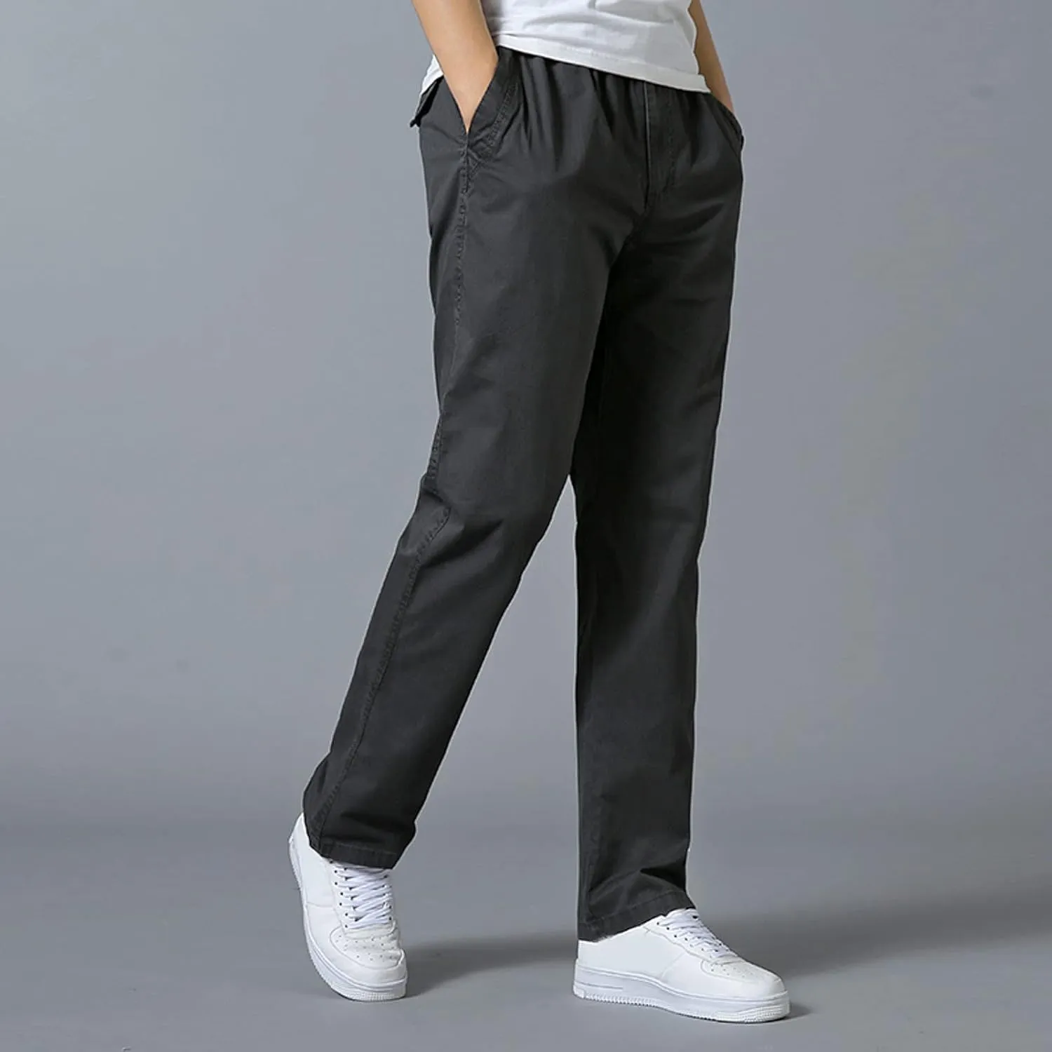 Cargo Trousers for Men Pant 2023 Men's Heavyweight Cargo Fleece Sweatpants Stretch Elastic Waist Jogger Sports Pants