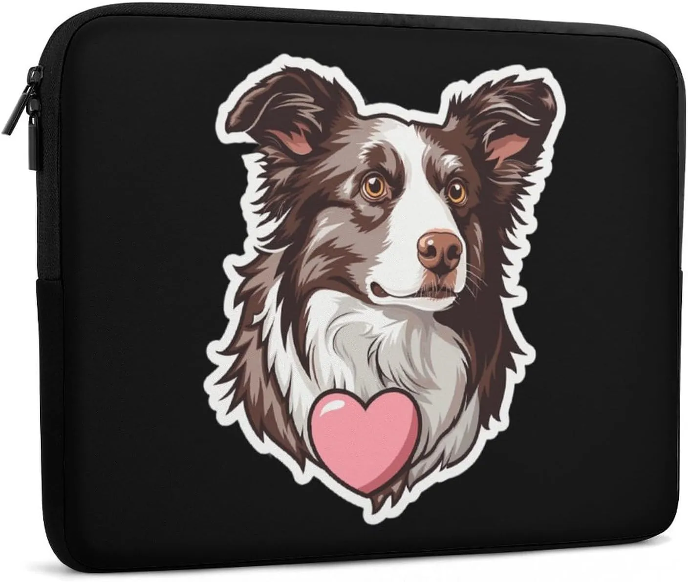 Chocolate Border Collie Personalized Laptop Bag Business Casual Laptop Cases Slim Computer Bag Briefcase