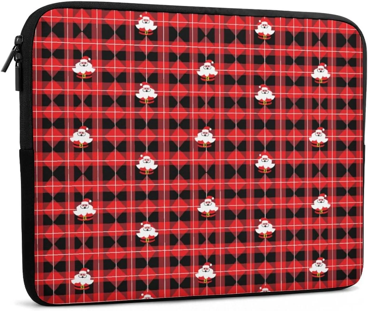 Christmas Red Black Plaid Santa Personalized Laptop Bag Business Casual Laptop Cases Slim Computer Bag Briefcase